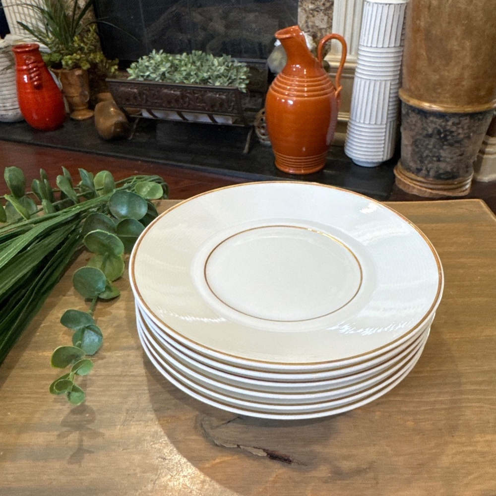 6 VTG Bernardaud & Co. Limoges France Porcelain Marli or 6.5” Dessert Plates